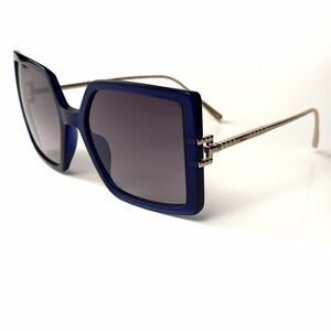 Chopard SCH 334 06NA Blue  Gold  Sunglasses Tight Fit Authentic Titanium SCH334
